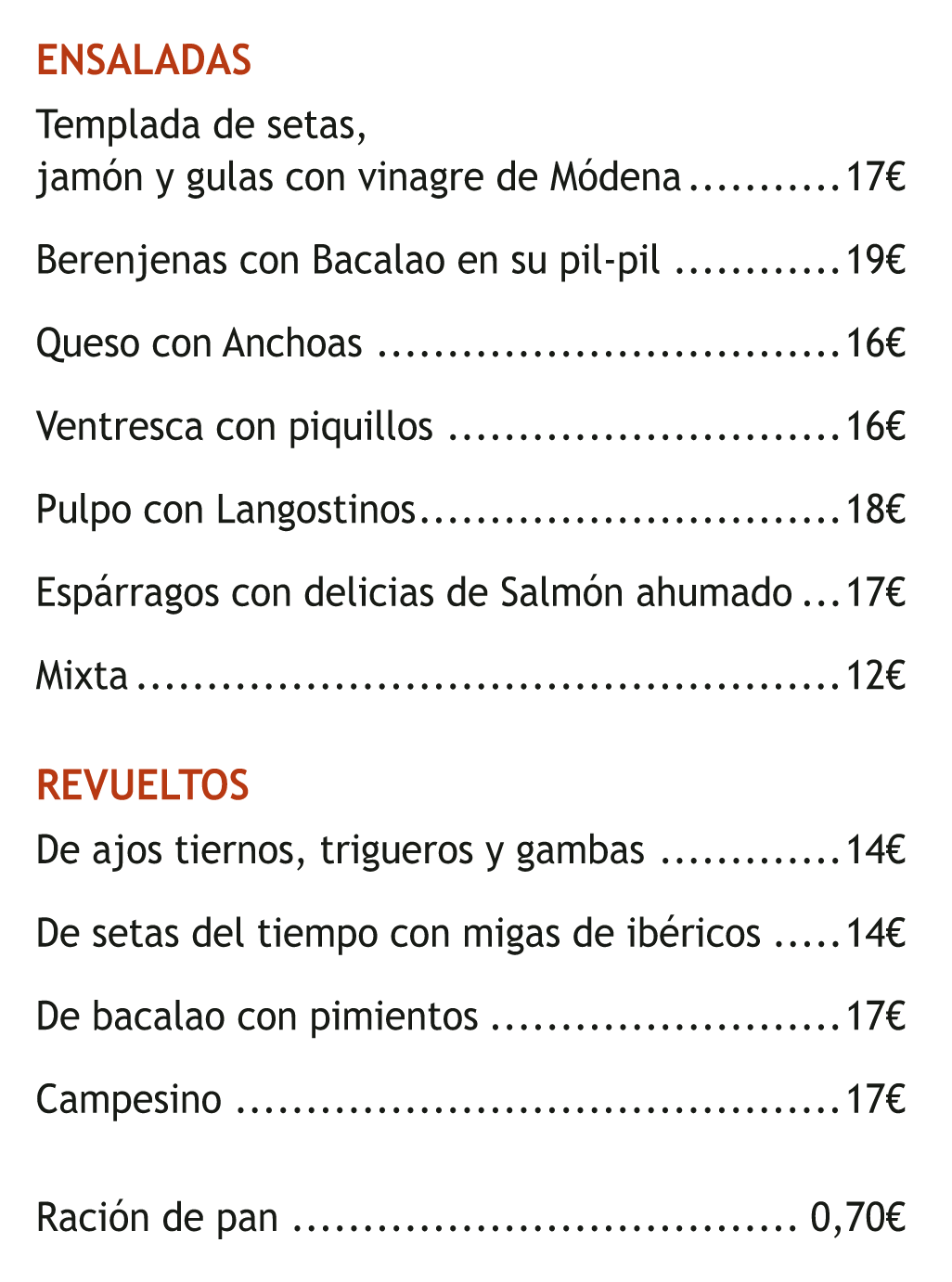 Ensaladas y Revueltos