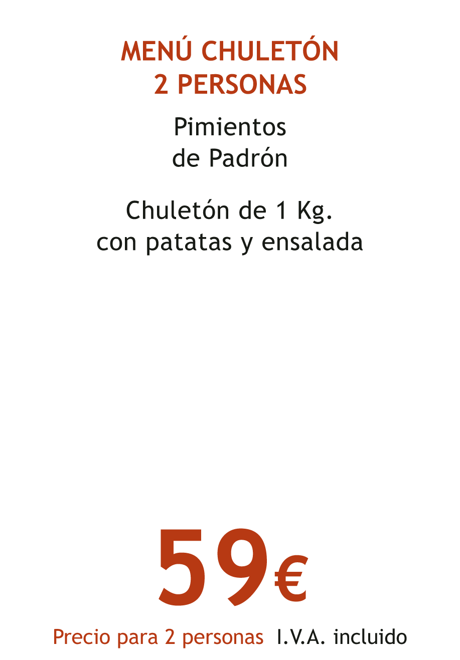 MENU MARISQUERÍA MAZARREDO